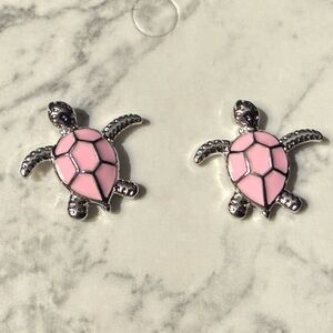 NEW Dainty Pink Sea Turtles Earrings Post